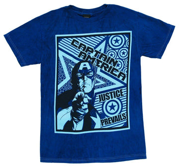 Captain America (Marvel) Mens T-Shirt -Justice Prevails Poster Style Image