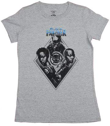 Black Panther Girls Juniors T-Shirt- Triangle Shaped Triple Threat Image