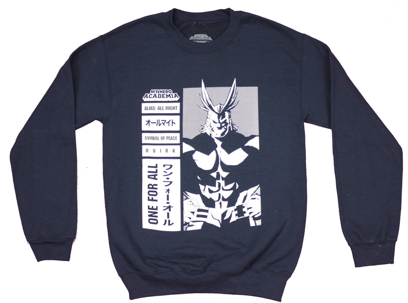 My Hero Academia Mens Crewneck Sweatshirt - All Might Stat Print Box Image