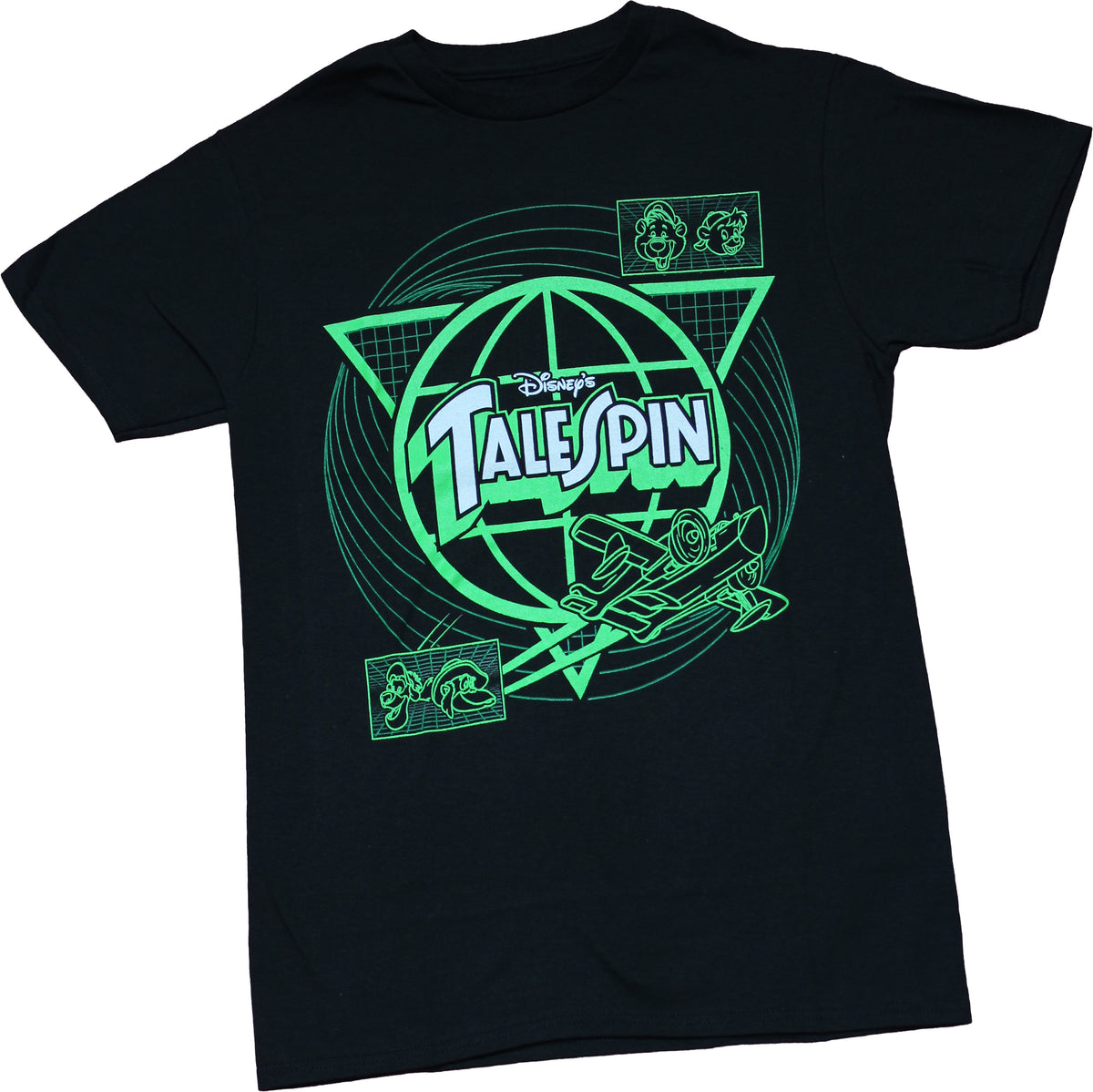 Talespin Mens T-Shirt - Disney Spinning Plane Outline & Logo ...