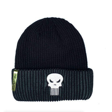 Bioworld The Punisher Core Cuffed Reversible Beanie Hat Black