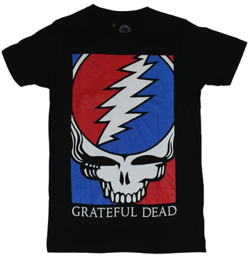 The Grateful Dead Mens T-Shirt - Red White Blue Skeleton Bolt Box