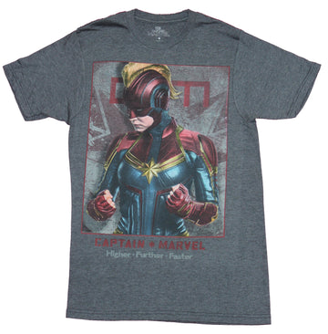 Captain Marvel Mens T-Shirt - Movie Style Fully Outfitted Captain Marvel Image