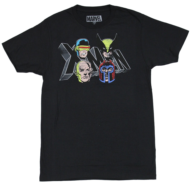 X-Men (Marvel) Mens T-Shirt - Four Classic X Heads Among Logo