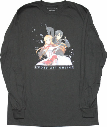 Sword Art Online Mens Long Sleeve T-Shirt - Duo In Stars over Logo