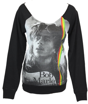 Bob Marley Girls Juniors Pull Over Light Sweatshirt - Scoop Neck Giant  Photo Image