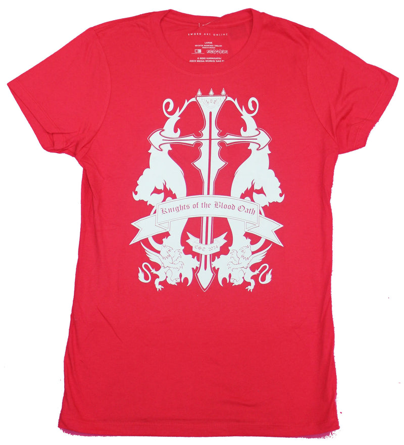 Sword Art Online Girls Juniors T-Shirt- Knights of the Blood Oath Crest Image