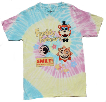 Five Nights at Freddy's Mens T-Shirt -Freddy Fazbear's Logo Tie Dye