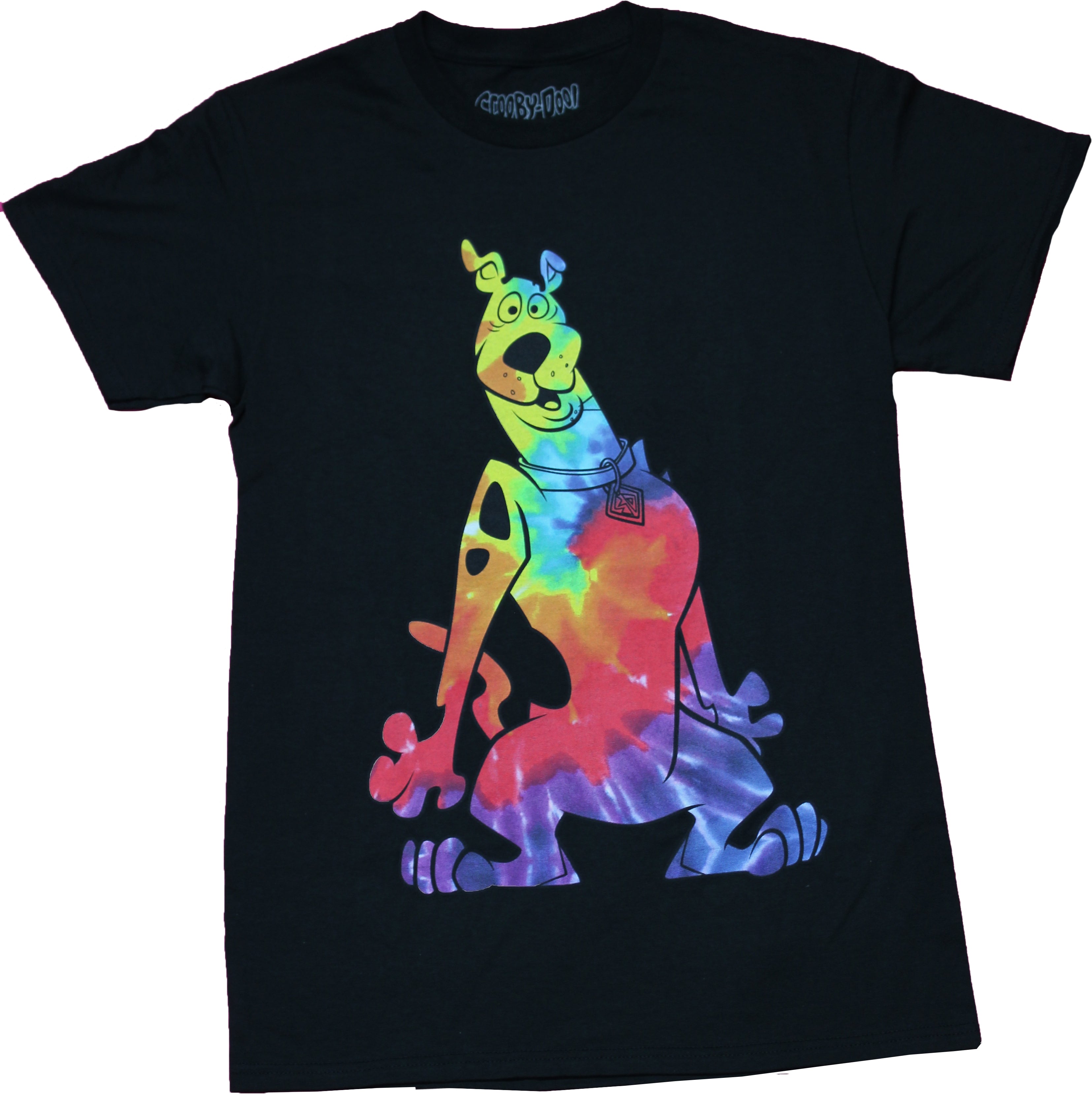 Scooby Doo Mens T-Shirt - Rainbow Tie Dye Scooby Image