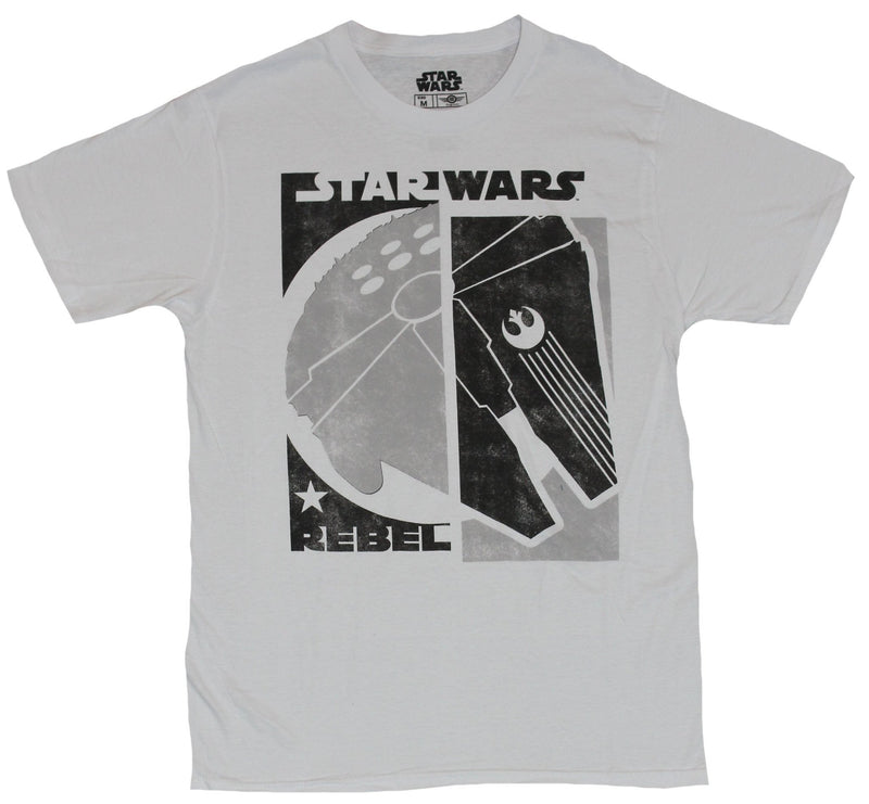 Star Wars Mens T-Shirt - Rebel Black and Gray Millennium Falcon Box Image - Inmyparentsbasement.com
