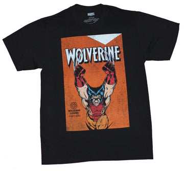 Wolverine Mens T-Shirt - Diving Attack Wolvey Under name Burnt Orange