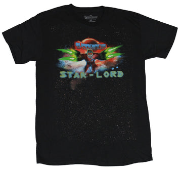 Guardians of The Galaxy Mens T-Shirt - Star Lord Rushing In Guns A Blazin