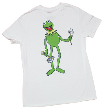 The Muppets Mens T-Shirt - Kermit Holding Flowers Image