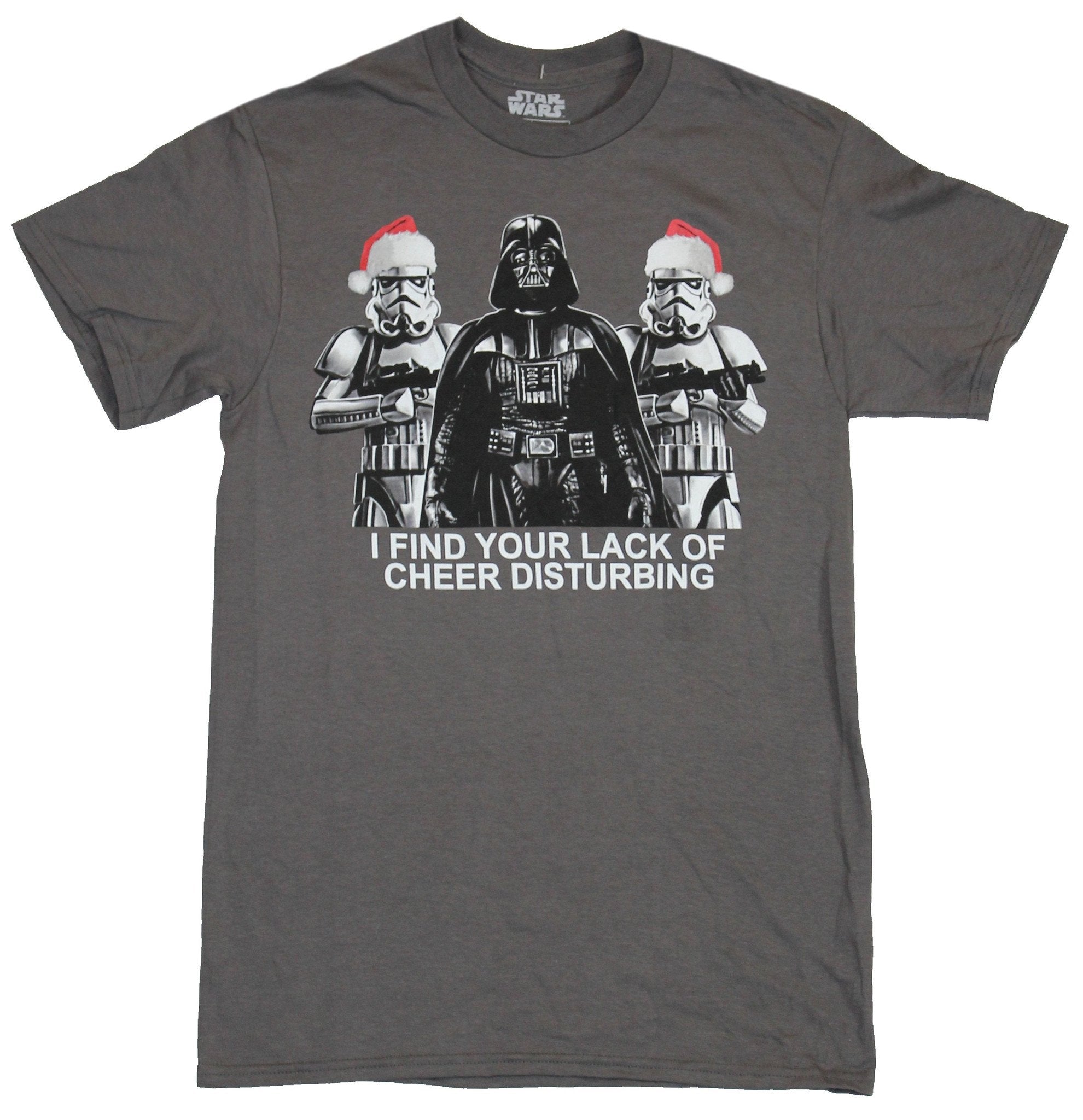 Star Wars Mens T-Shirt - Christmas Darth Vader Finds Lack of Cheer Disturbing