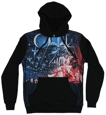 Star Wars Mens Hoodie- New Hope Style With X-Wing Squadron Image