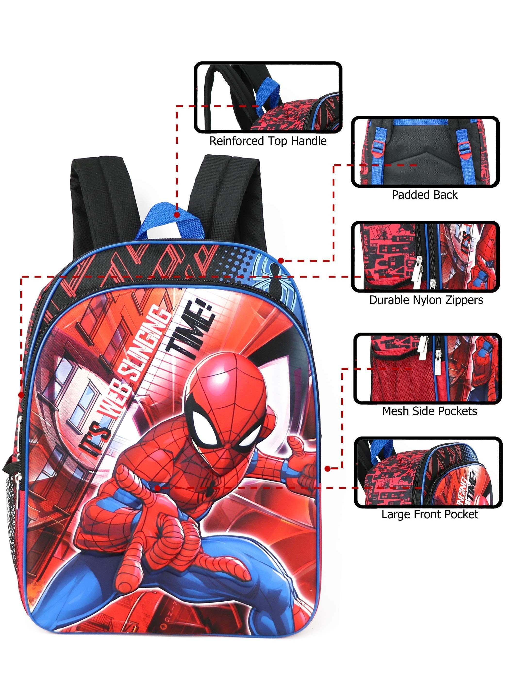Marvel Spiderman 3D Backpack "it's Web Slinging Time"  Large Back
