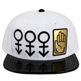Jojo's Bizarre Adventure Cosplay White Patent Faux Leather Hat - Inmyparentsbasement.com