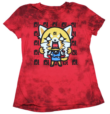 Aggretsuko Girls Juniors T-Shirt  -  Paper Ripping Furious Fox Image