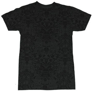 Star Wars Mens T-Shirt - Ornate All Over Darth Vader and Imperial Images Pattern