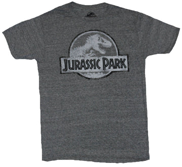 Jurassic Park Mens T-Shirt - White and Black Circle Style Logo Image