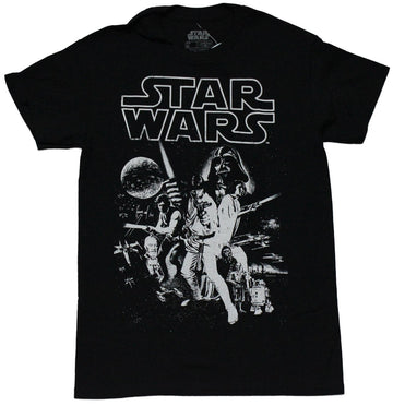 Star Wars Mens T-Shirt - Distressed New Hope White Poster Image