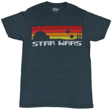 Star Wars Mens T-Shirt -  Stylized Rainbow Tatooine Sky Image