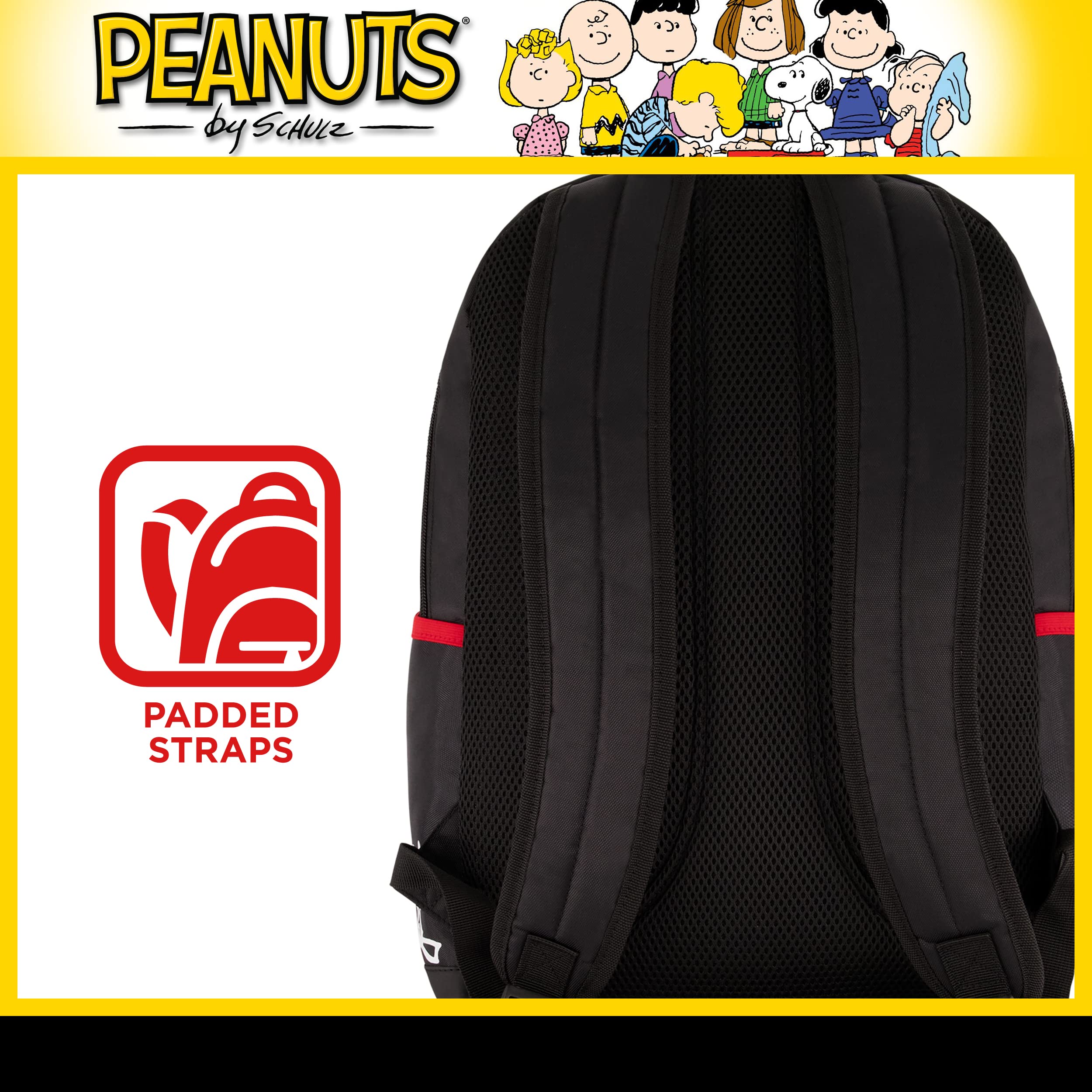 Peanuts 13 Inch Sleeve Backpack, Snoopy, Charlie Brown and Woodstock Padded Computer Bag for Commute or Travel, Multi