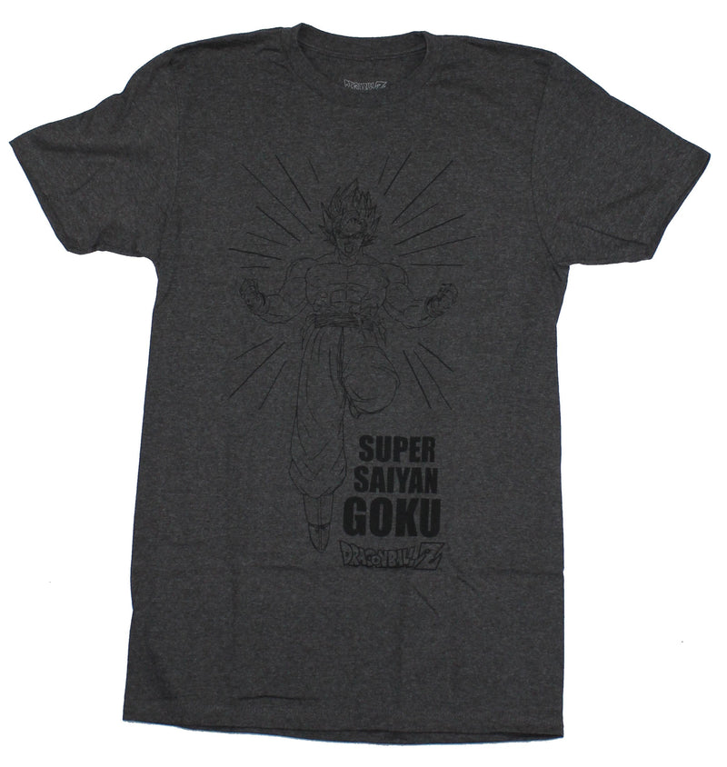 Dragon Ball Z Mens  T-Shirt -  Super Sayian Goku Rising Powerful Goku Image