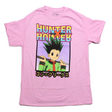 Hunter X Hunter Mens T-Shirt - Gon Sword on Shoulders over Gold Kanji
