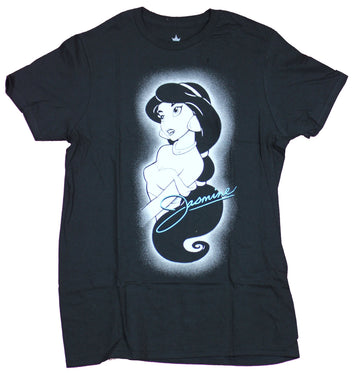 Aladdin Mens T-Shirt  - Jasmine B & W Glowing Image
