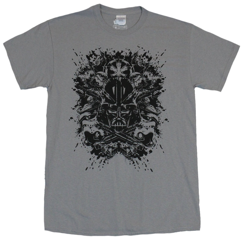 Star Wars  Mens T-Shirt -Inkblot Style Darth Vader Crossed Saber Image - Inmyparentsbasement.com