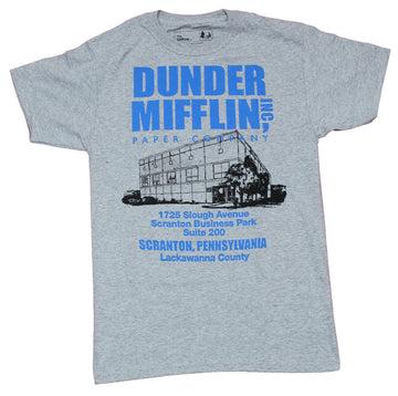 The Office Mens T-Shirt - Dunder Mifflin Address & Building Picture