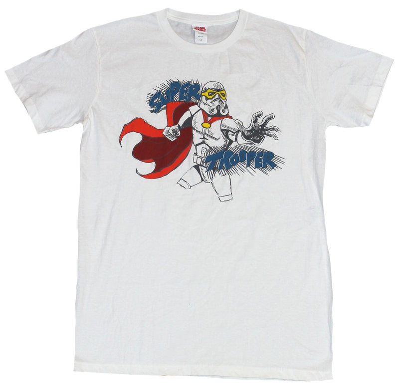 Star Wars Mens T-Shirt  - Super Trooper Cartoon Stormtrooper With Cape
