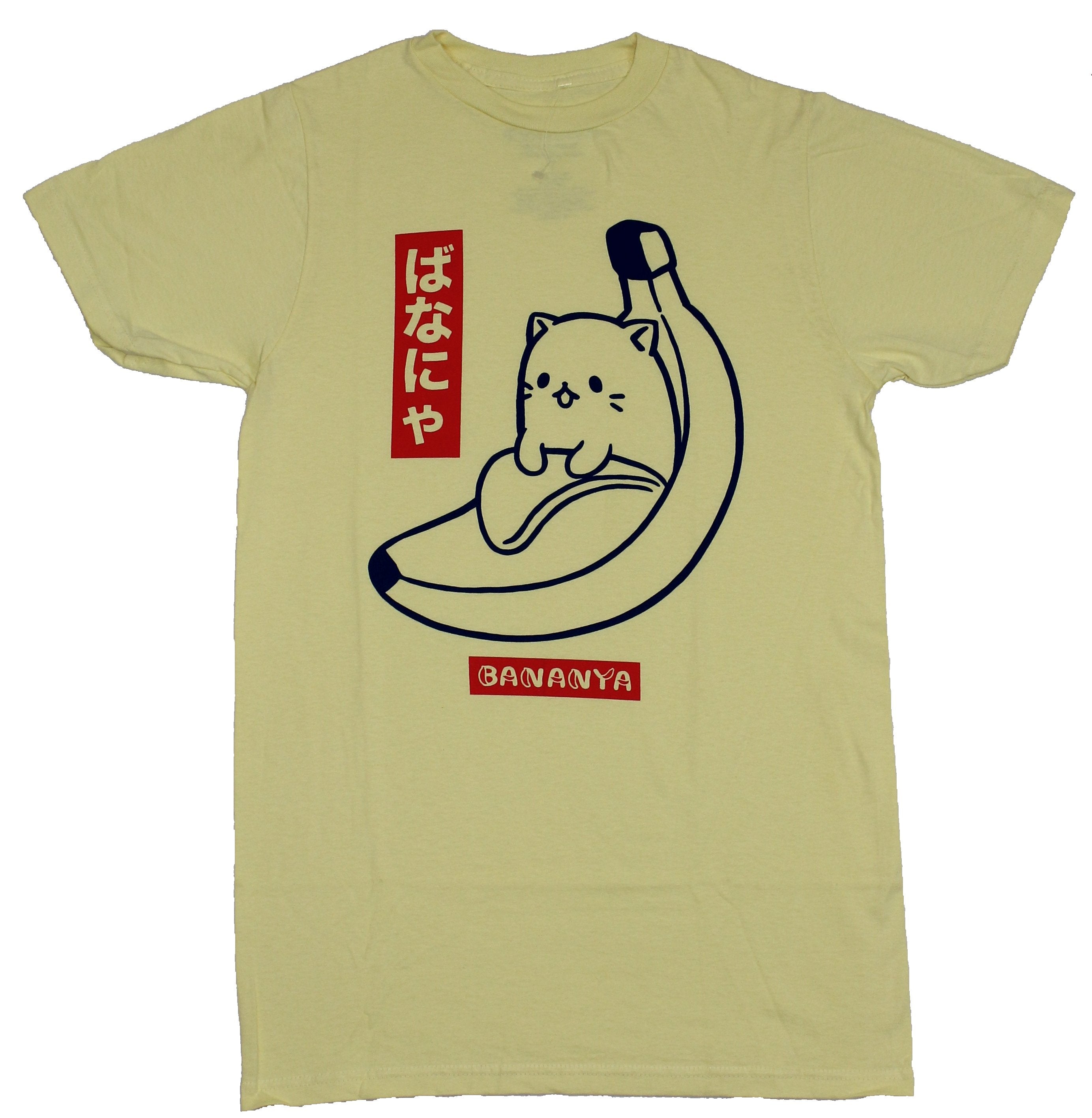 Bananya Mens T-Shirt - Drawing Next To Japanese Characters