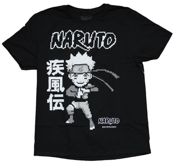 Naruto Shippuden Mens T-Shirt - 8 bit Naruto Uzumaki Shadow Clone