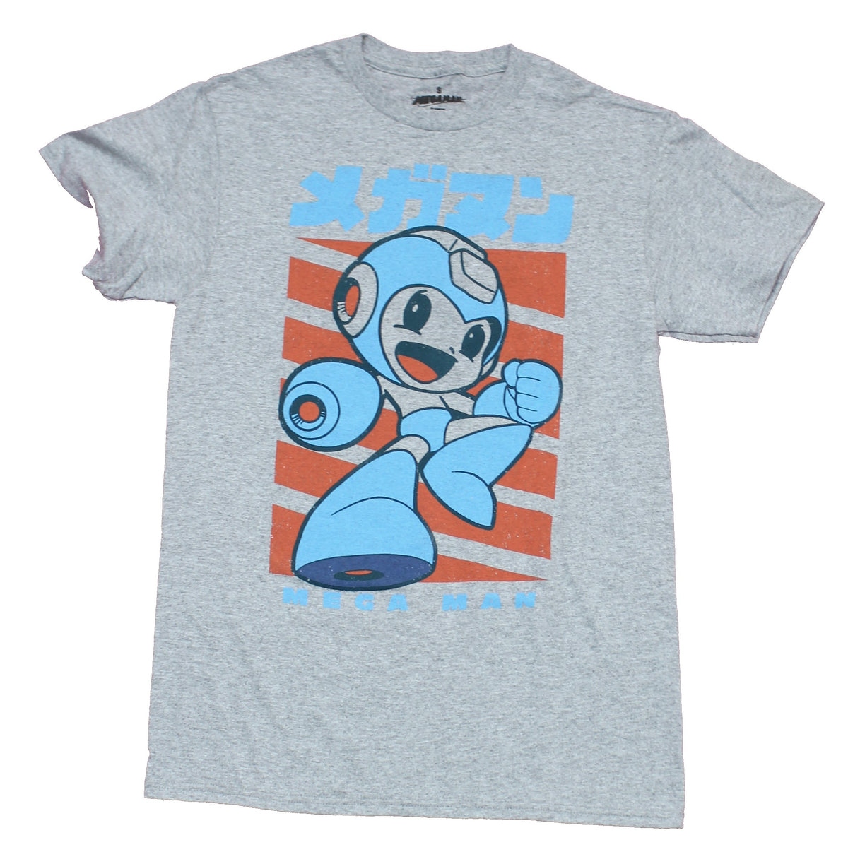 Meman Clothes Mega Man Mens T-Shirt -Chibi Style Megaman Under Kanji ...