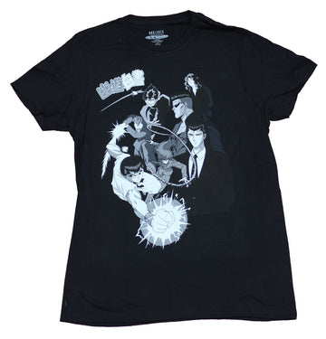 Yu Yu Hakusho Mens T-Shirt -  7 Character Collage On B & W