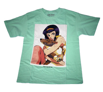 Cowboy Bebop Mens T-Shirt - Faye Valentine & Ein Picture Box