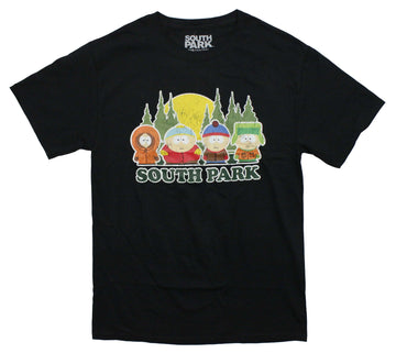South Park Mens T-Shirt - Distressed Sunset Standing Group