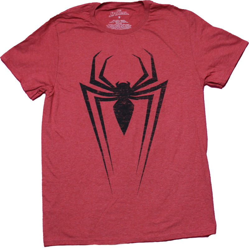 Spider-Man Mens T-Shirt - Distressed Spider Logo - Inmyparentsbasement.com