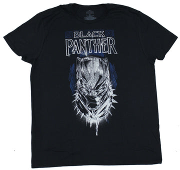 Black Panther Mens T-Shirt - Big Face Image Under Logo