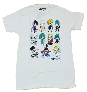 One Punch Man Mens T-Shirt  - 12 Character Chibi Line Up
