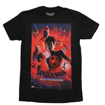 Spider-Man Mens T-Shirt - Across the Spider-Verse Miles Morales Center Cast