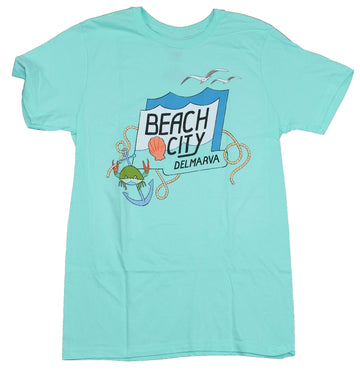 Steven Universe Mens T-Shirt - Beach City Delmarva Crab Anchor Sign Image