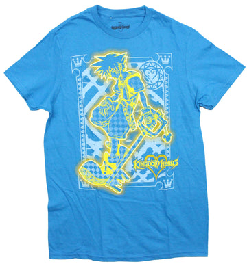 Kingdom Hearts Mens T-Shirt - Yellow Outlined Sora Holding Key
