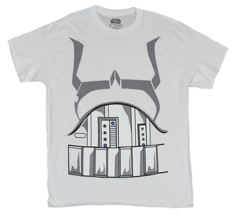 Star Wars Mens T-Shirt - Stormtrooper Flip Up Face  Costume Front Image