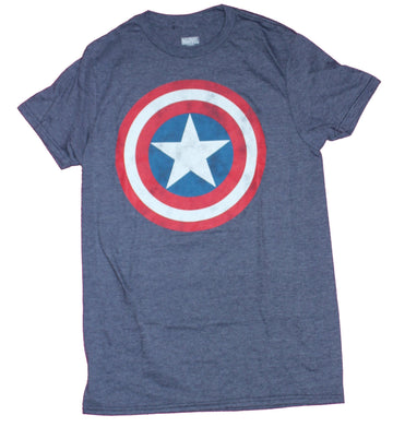 Captain America Mens T-Shirt - Classic Distressed Shield Logo Image
