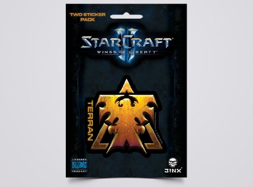 JINX StarCraft II: Wings of Liberty Terran Sticker (Gold, 2 Multi-Size Stickers)