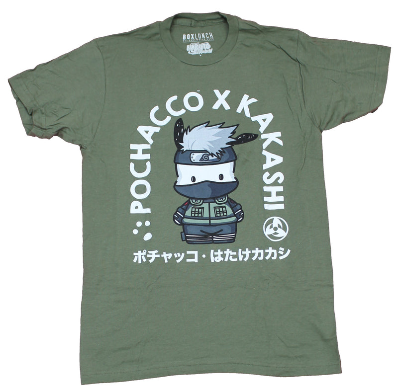 Naruto Shippuden Mens T-Shirt - KaKashi Hatake Pochacco  Kanji Arch