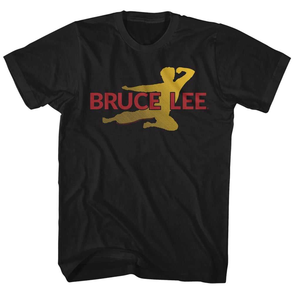 Bruce Lee Mens S/S T-Shirt - Flying Oval - Solid Black